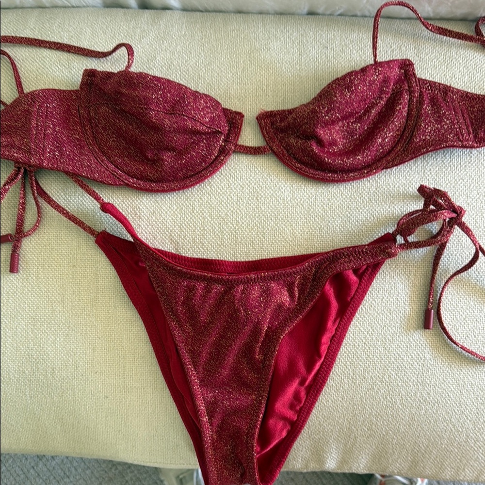 Triangl Swimwear Glittery Red Bikini